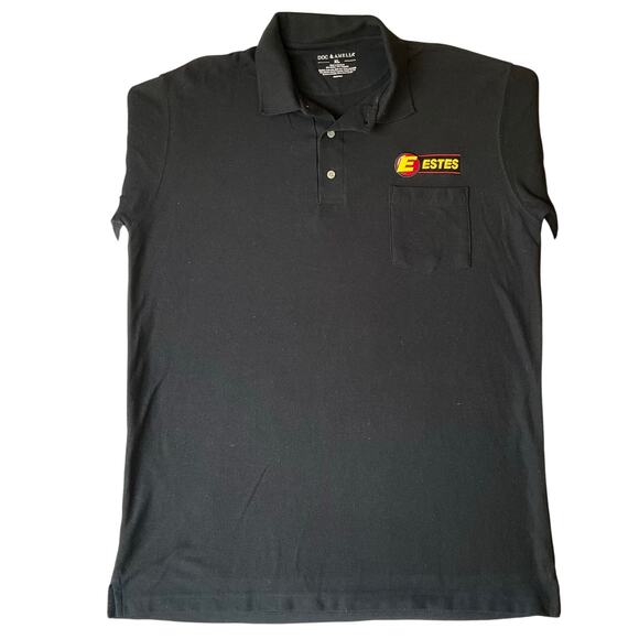 Doc & Amelia Men Polo Shirt Size XL Black ShortSleeve Estes - Picture 1 of 7